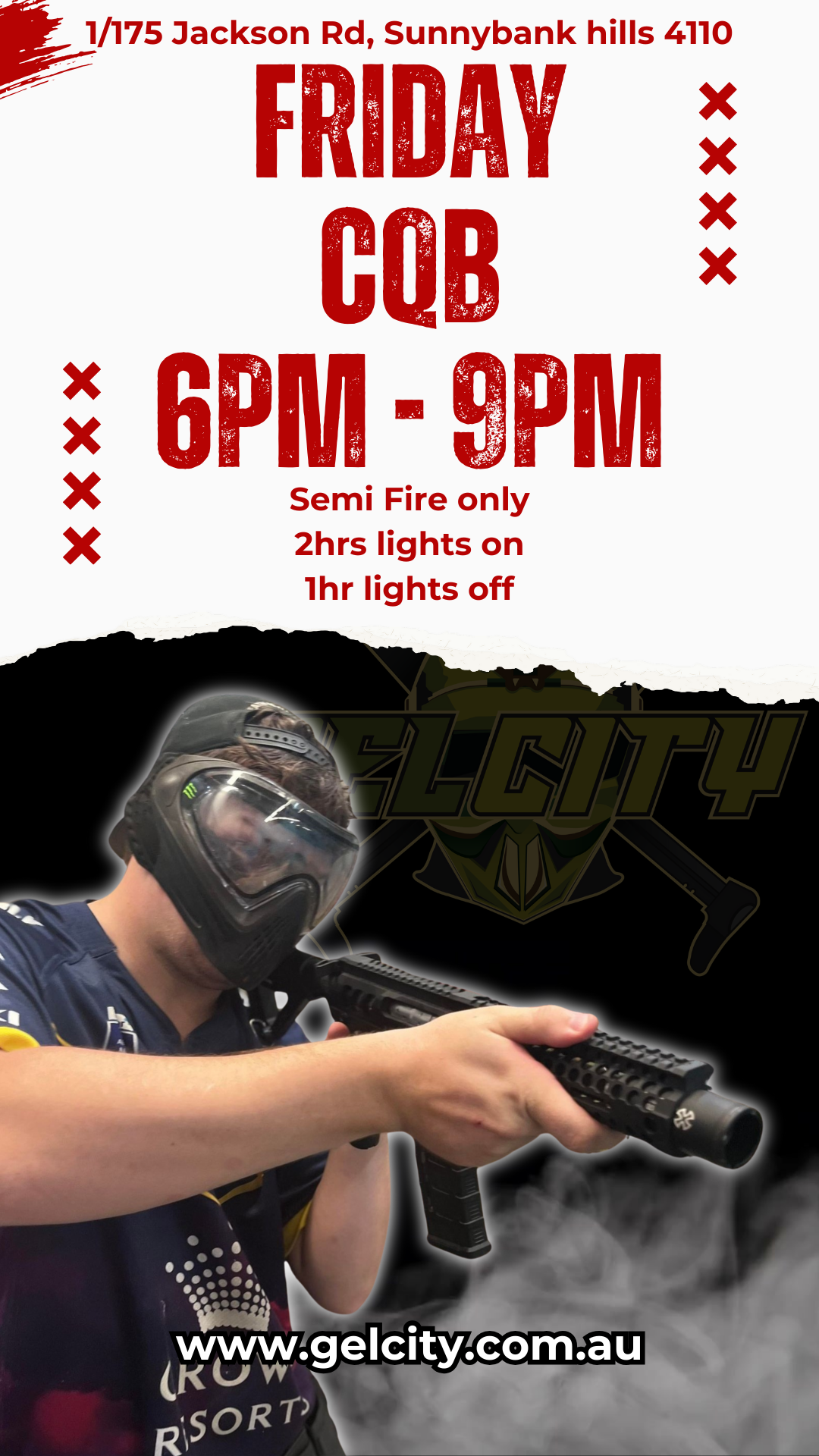 FRIDAY LIGHTS OUT CQB SEMI FIRE ONLY SESSION 6PM - 9PM - 2024