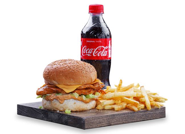 Chicken Burger+Chips and Drink Combo