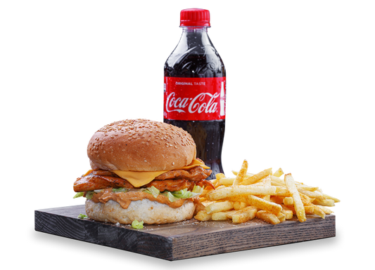 Chicken Burger+Chips and Drink Combo